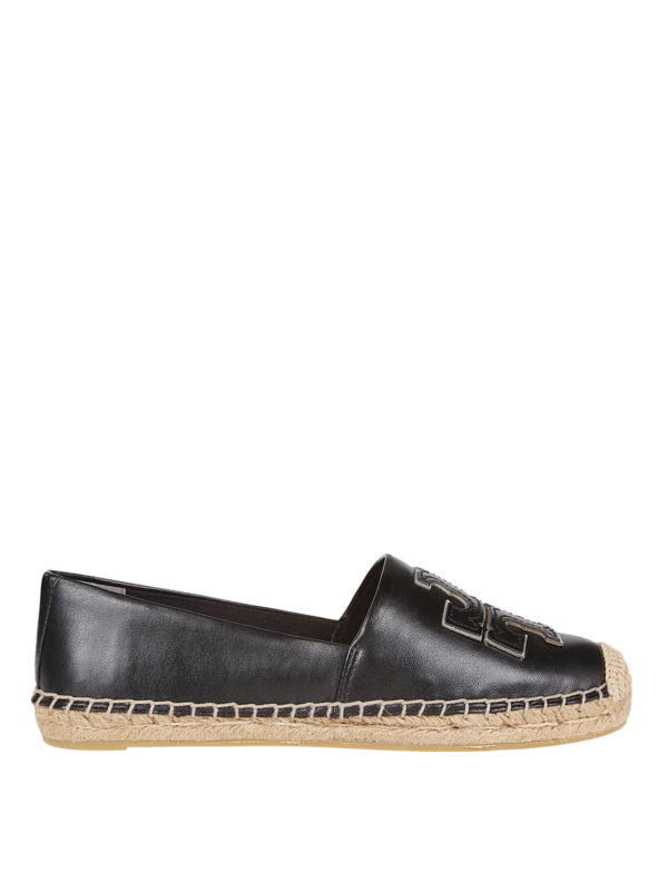 tory burch black leather espadrilles
