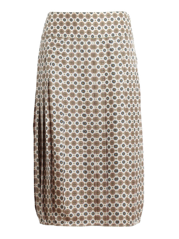 Knee length skirts & Midi Tory Burch - Carmine pleated silk skirt ...