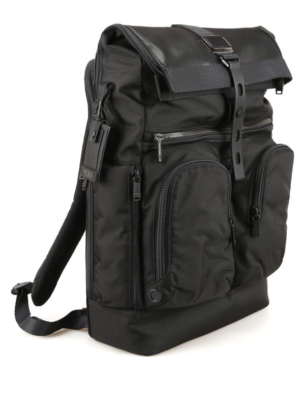 tumi black nylon backpack
