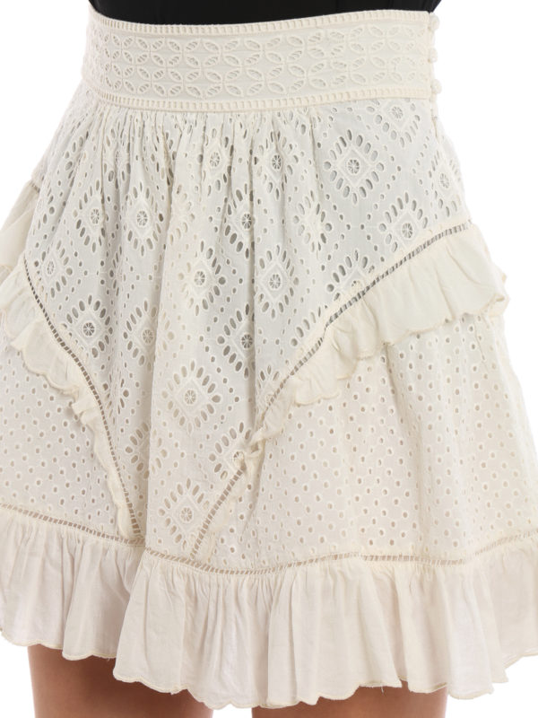 Mini skirts Twinset - Broderie anglaise ruffle skirt - 191TT204600282