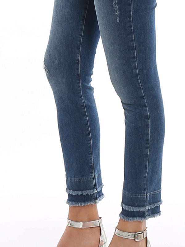 frayed bottom skinny jeans