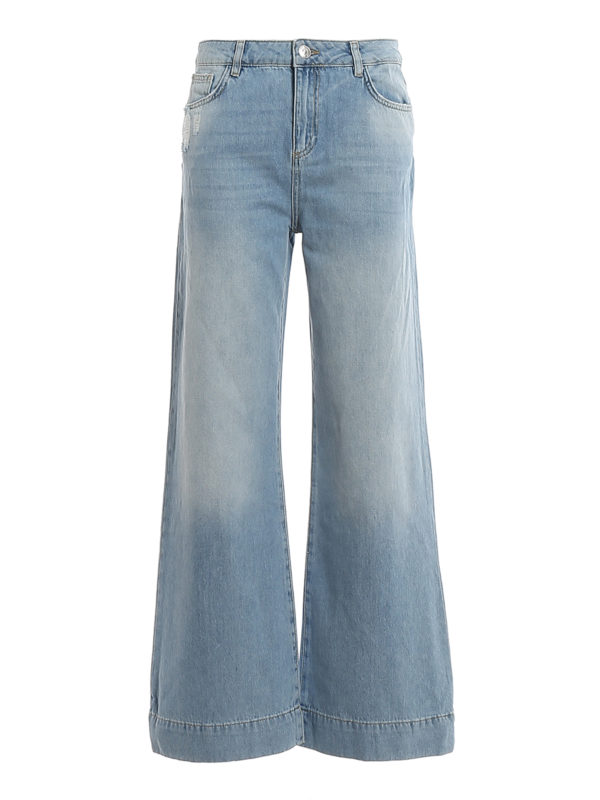 TWINSET: flared jeans - Faded flared jeans
