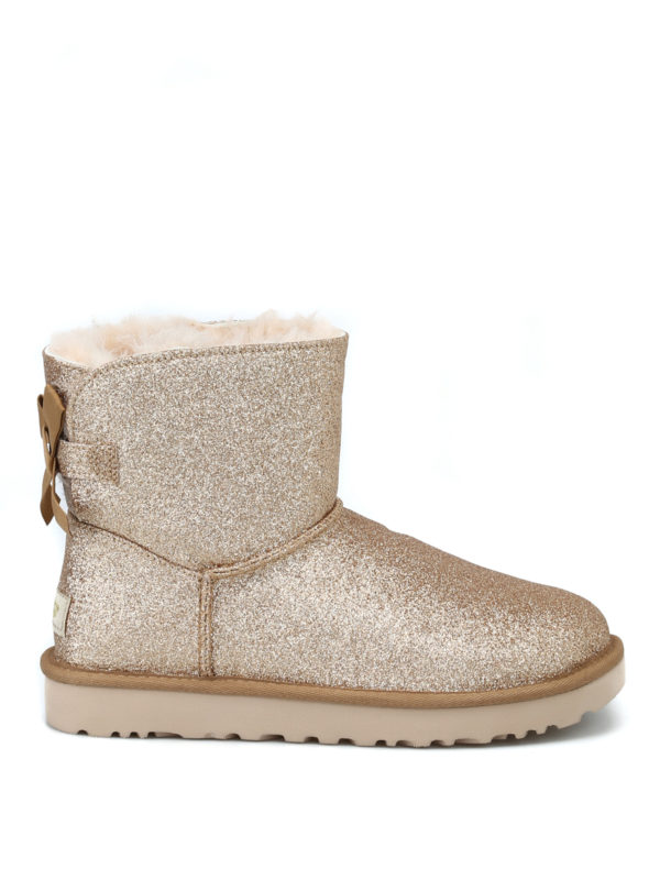 ugg mini bailey bow sparkle gold