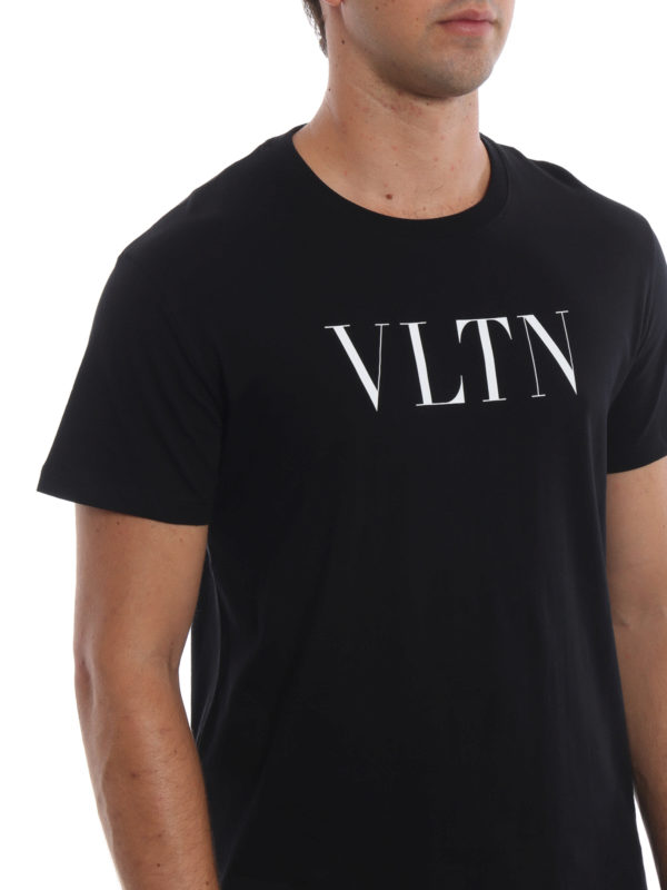 VLTN print black cotton T-shirt