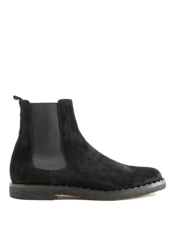 Black suede Beatle booties 