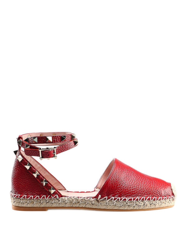 red leather espadrilles