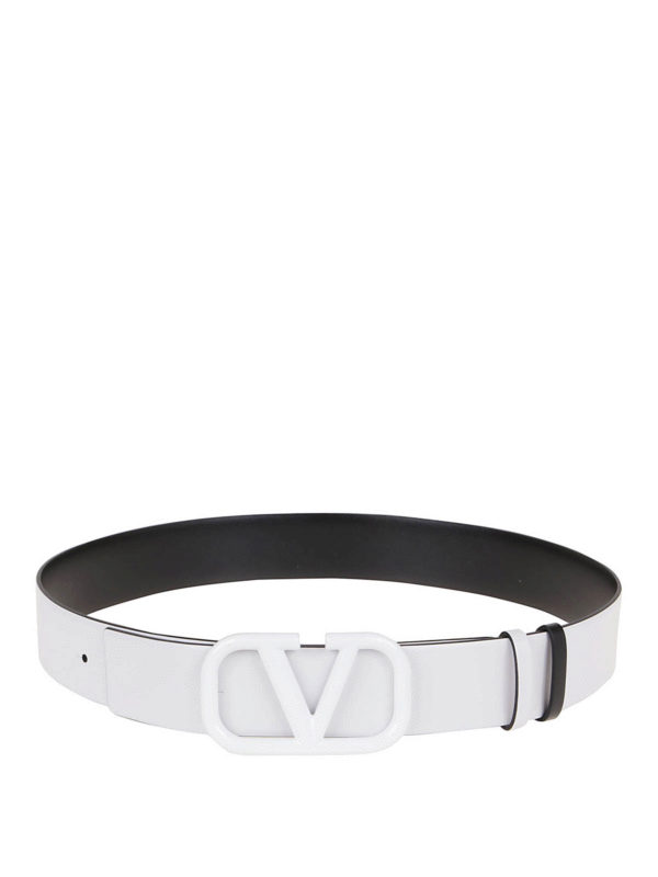 leather belt white