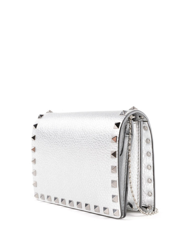 valentino rockstud leather clutch