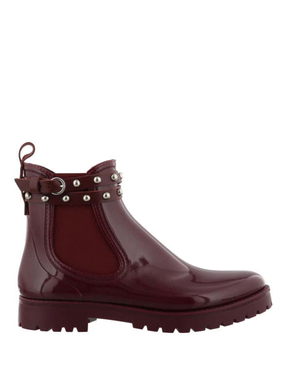 burgundy rain boots