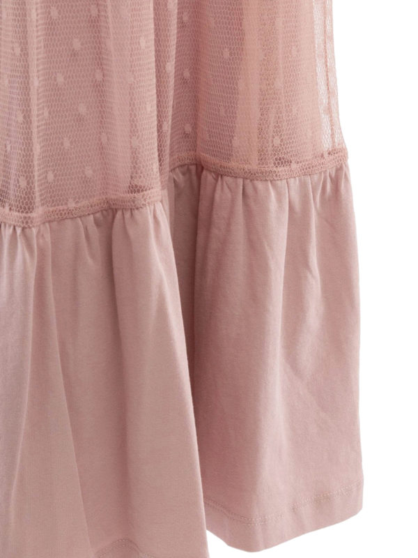 Pink cotton jersey maxi dress 