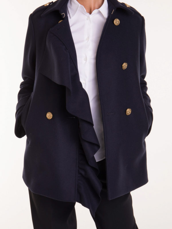 ruffled peacoat