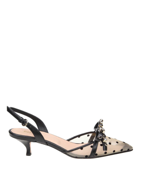 polka dot slingbacks