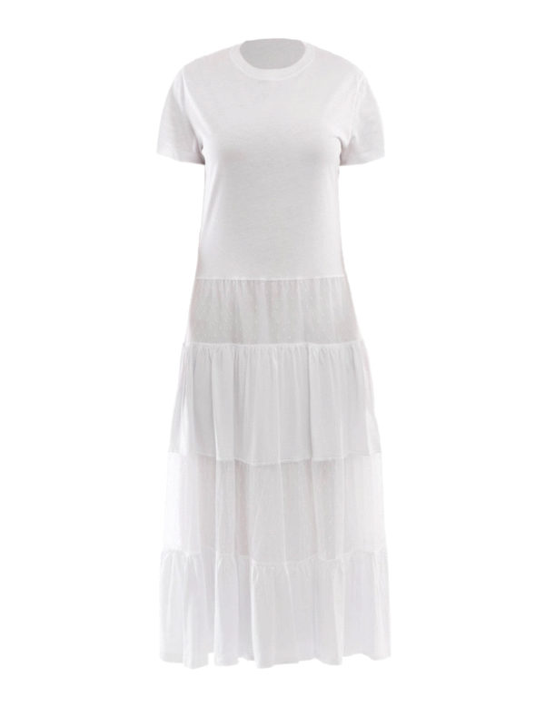 White cotton jersey maxi dress 