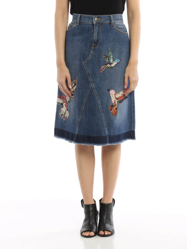 میدی Valentino Red - Denim skirt with 