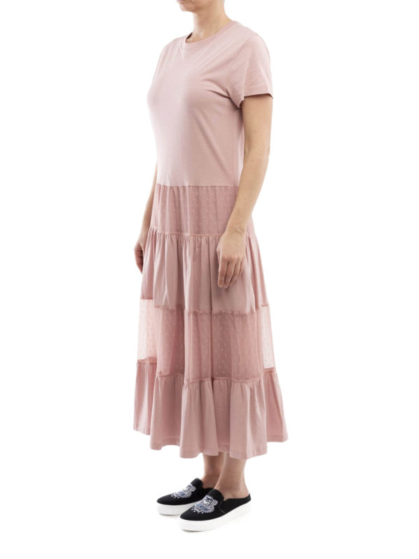 Pink cotton jersey maxi dress 