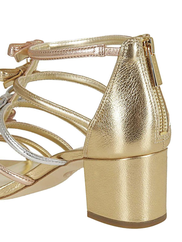 michael kors gold block heel