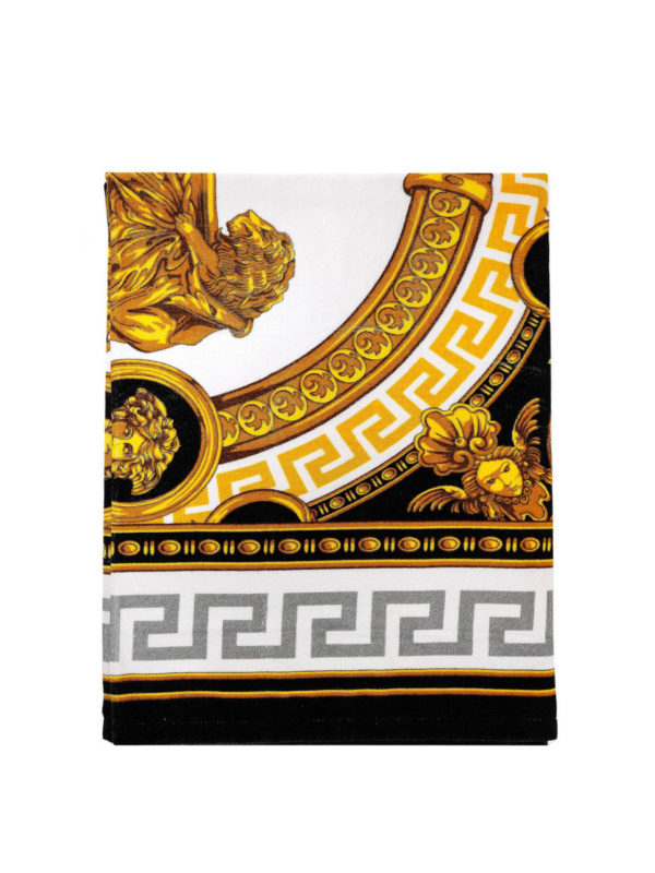 Versace - Baroque print cotton beach towel - beach accessories ...