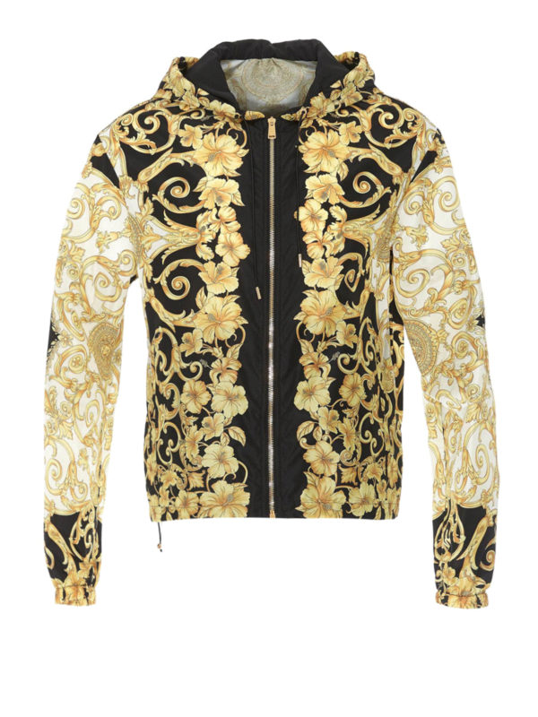 barocco print hooded jacket