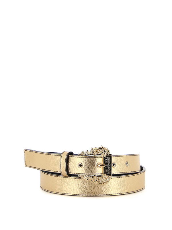 gold leather belt womens