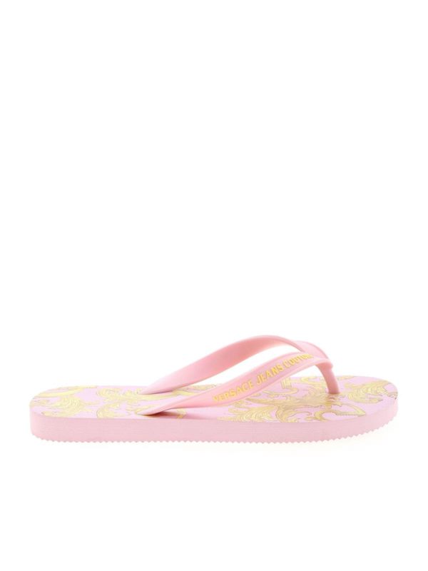 Flip flops Versace Jeans Couture - Baroque print slippers in pink ...