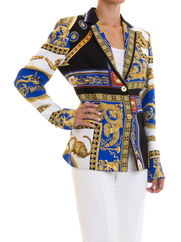 Blazers Versace Baroque print viscose fitted blazer A80751A226712A7900