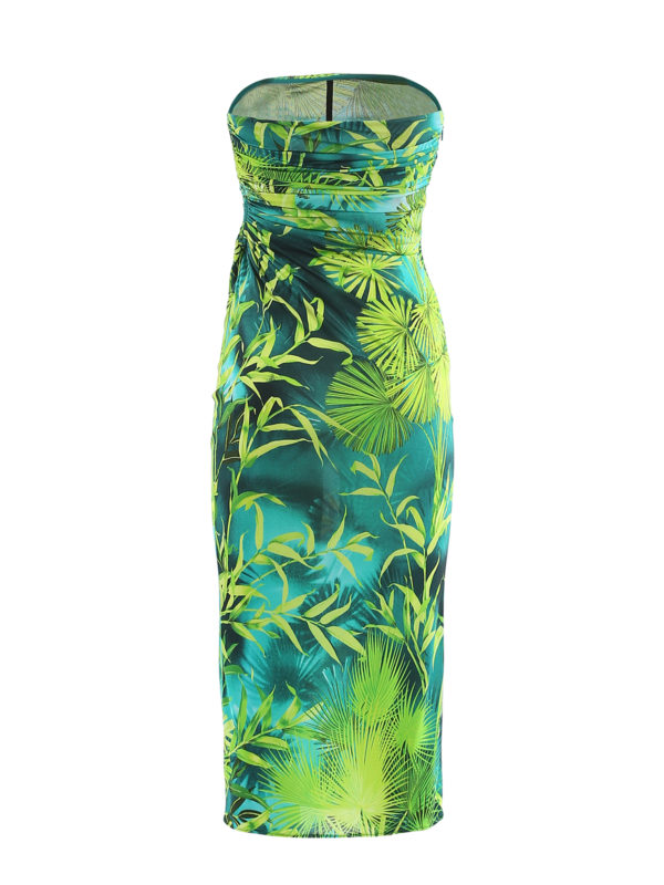 Versace - Jungle print midi dress - cocktail dresses - A86516A234702A7488