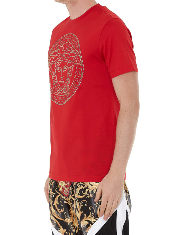 versace shirt red and gold