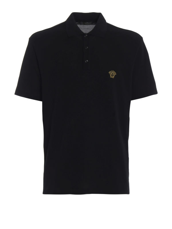 Embroidered Medusa logo cotton polo 