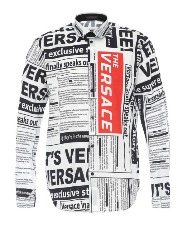 versace newspaper print shirt