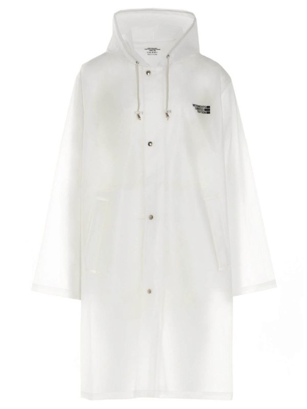white transparent raincoat