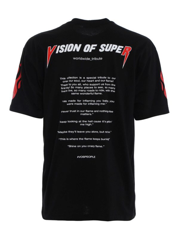 Tshirts Vision Of Super Flame trim jersey Tshirt B1ROCKBLACK