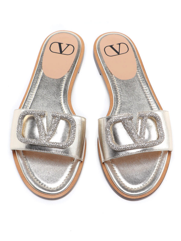 valentino crystal slides