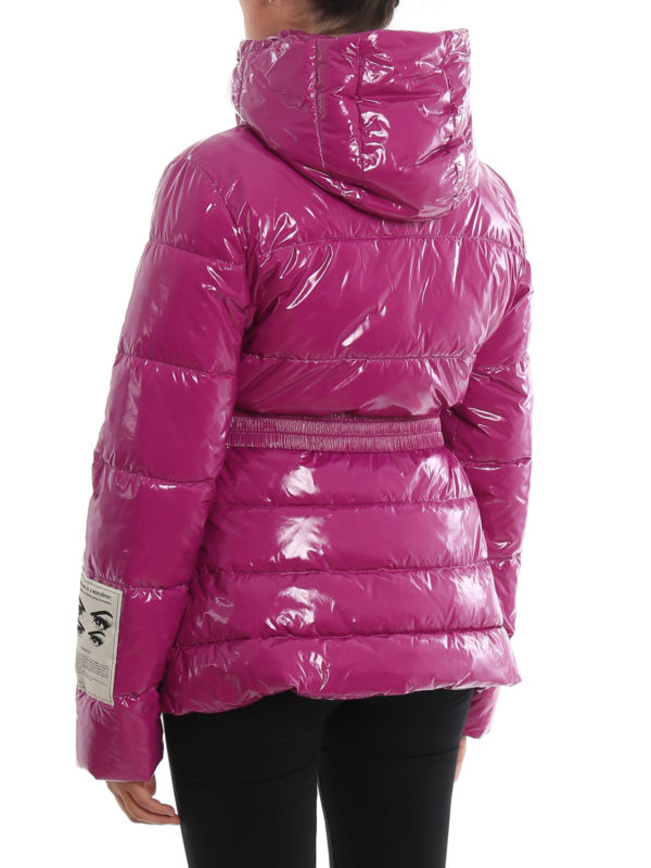pink glossy puffer jacket