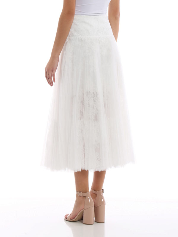 white tulle midi skirt