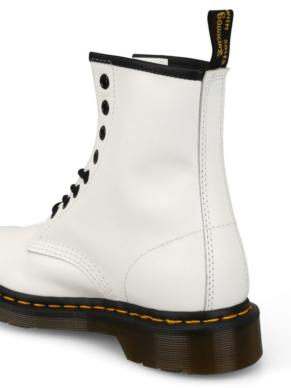 white smooth leather doc martens