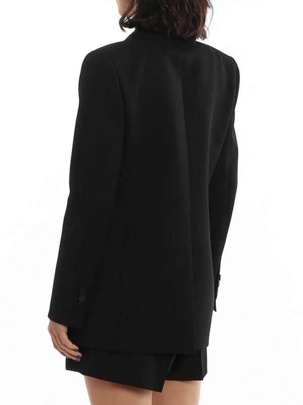 Wool blazer with matte satin lapels shop online: SAINT LAURENT
