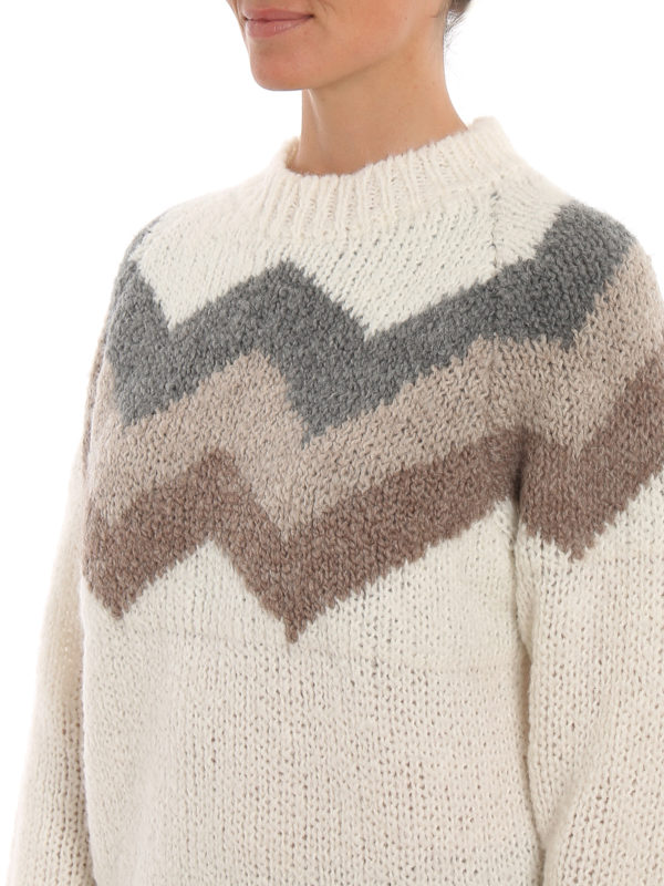 Chevron wool and alpaca sweater 