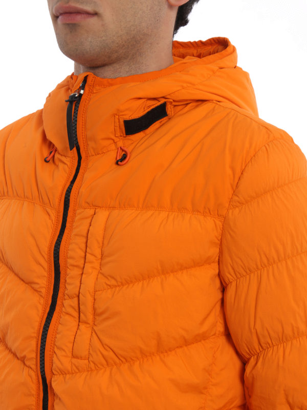 quilted orange jacket