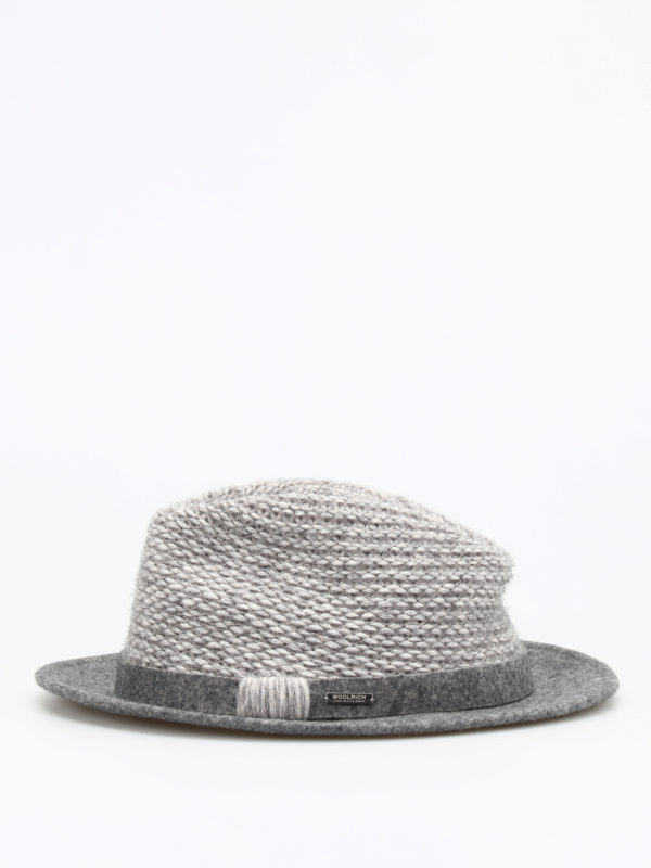 Wool felt and knitted hat 
