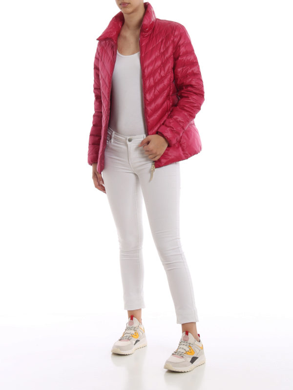 Clarion fuchsia chevron quilted puffer 