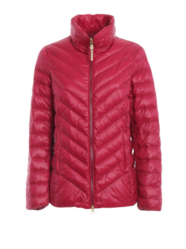 Clarion fuchsia chevron quilted puffer 