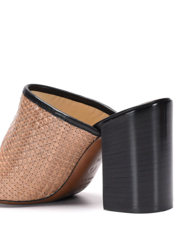 leather woven clogs