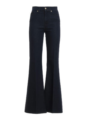 7 FOR ALL MANKIND: flared jeans - Dark denim flared jeans