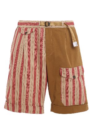 WHITE SAND: Trousers Shorts - Bimaterial Bermuda shorts