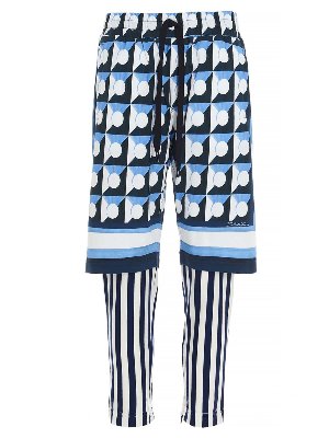 DOLCE & GABBANA: tracksuit bottoms - Overlapping jogger pants in light blue