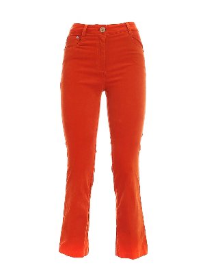 Semicouture: casual trousers - Velvet trousers in orange