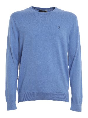 Light blue cotton crew neck jumper 