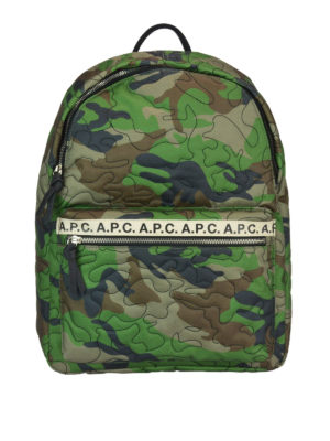 A.P.C.: zaini - Zaino Marc in nylon a motivo camouflage