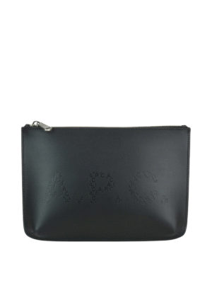 A.P.C.: pochette - Busta in pelle con logo goffrato