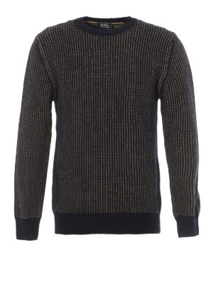A.P.C.: crew necks - Keith herringbone wool and cashmere sweater
